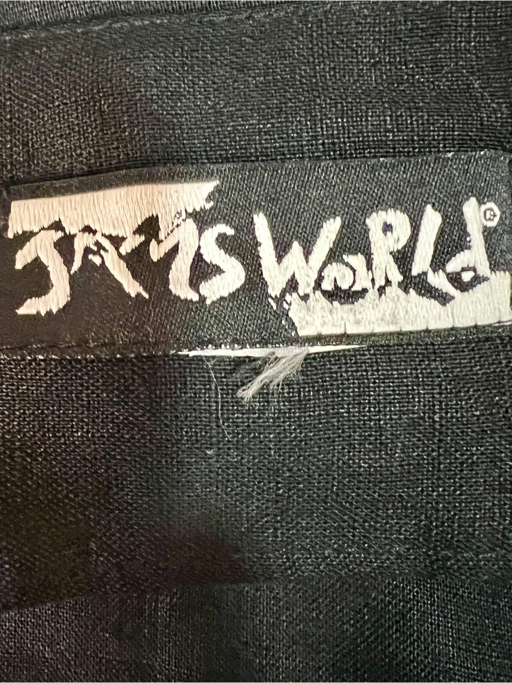 Jams World Vtg‎ 90s Wms Blk Linen Knot Side Slit Tank Boho Casual Midi Dress M - Picture 8 of 12